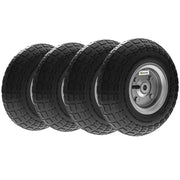 Ruota Carriola Set 4 Pezzi ¨C Zephmum ¨C 255 mm Nero Polipropilene 80 kg