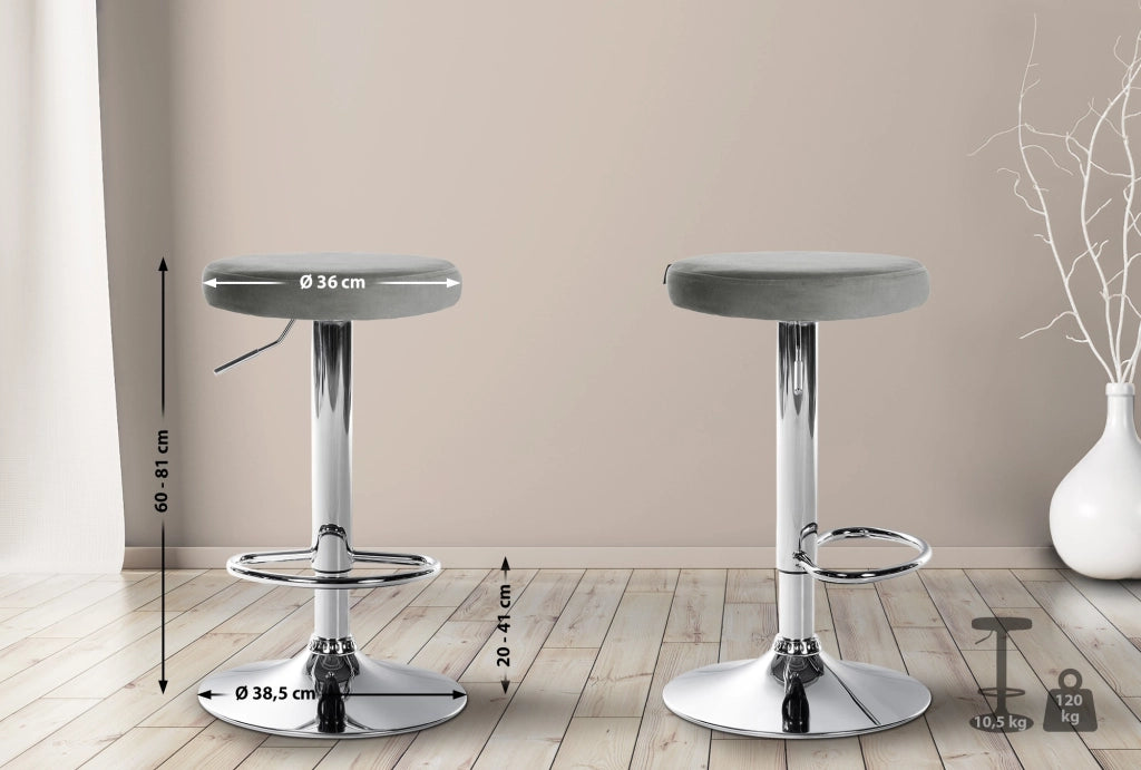 Barhocker Ponte Samt chrom