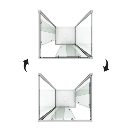 Box Doccia 3 Lati 2 Ante Scorrevoli In Cristallo Trasparente 6mm H198 Fosterberg Odense Trio 70x70x70xH198 cm