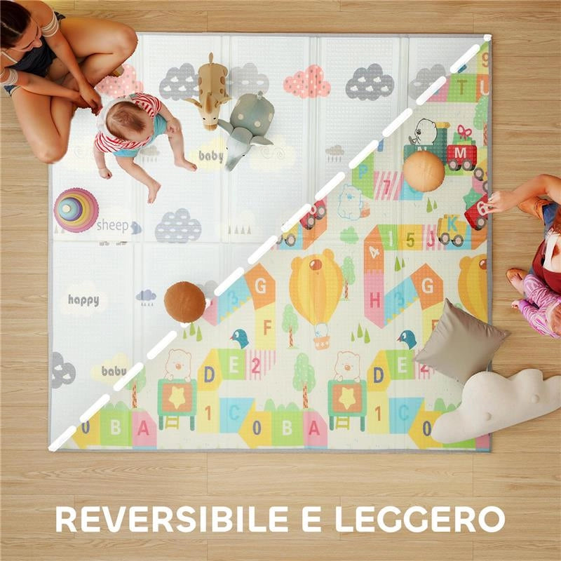 TAPPETO PER BAMBINI CON LETTERE DELL'ALFABETO E SUPERFICIE IMPERMEABILE IN XPE MULTICOLORE, 194X176.5X1.5 CM