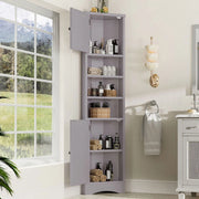 Armoire de salle de bain triangulaire - Xylo - 36,5x24,5x170 cm - Grigio - Porte doppie, antiumidit??, poco ingombro