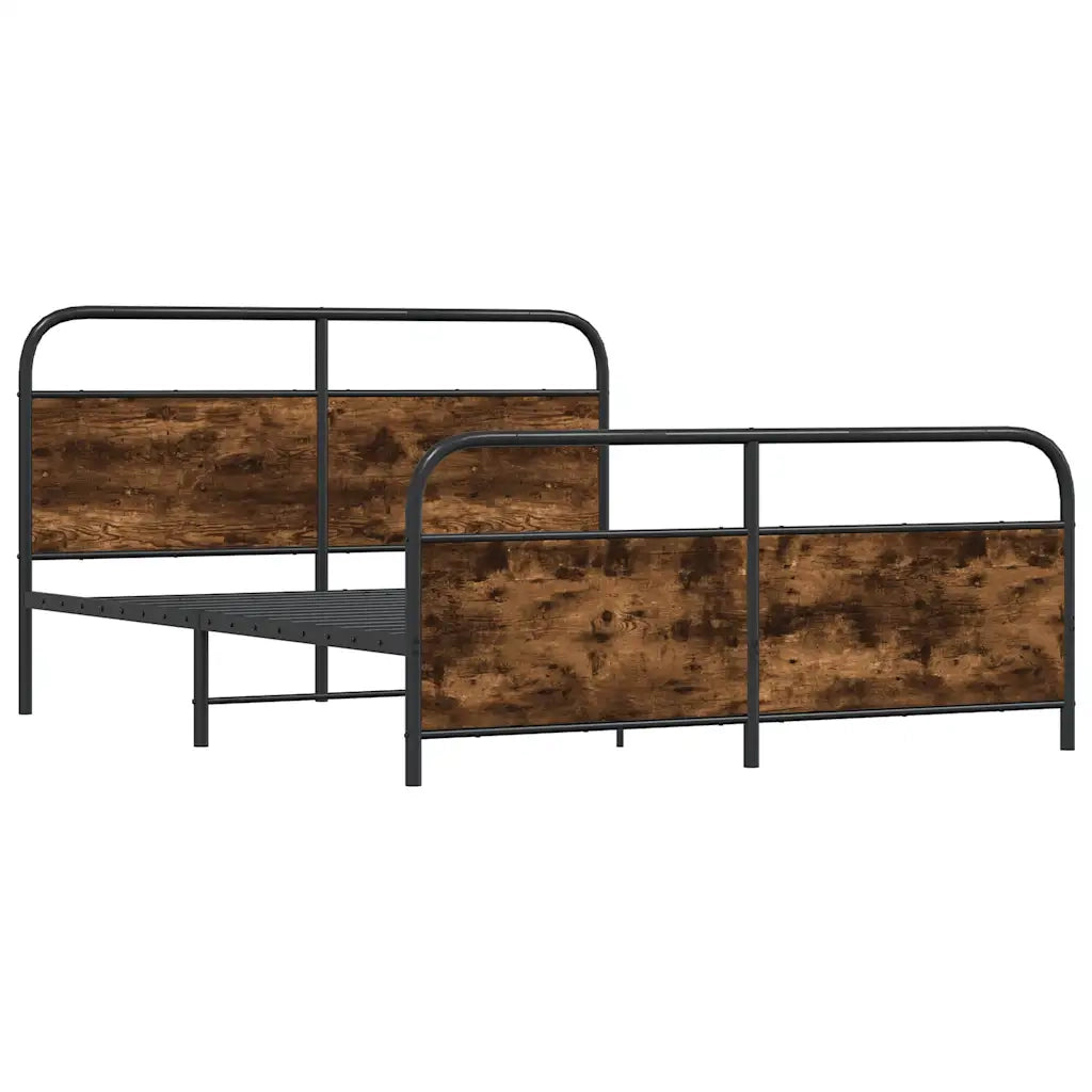 Giroletto senza Materasso in Metallo-Struttura Letto Rovere Fumo 183x213 cm 718970