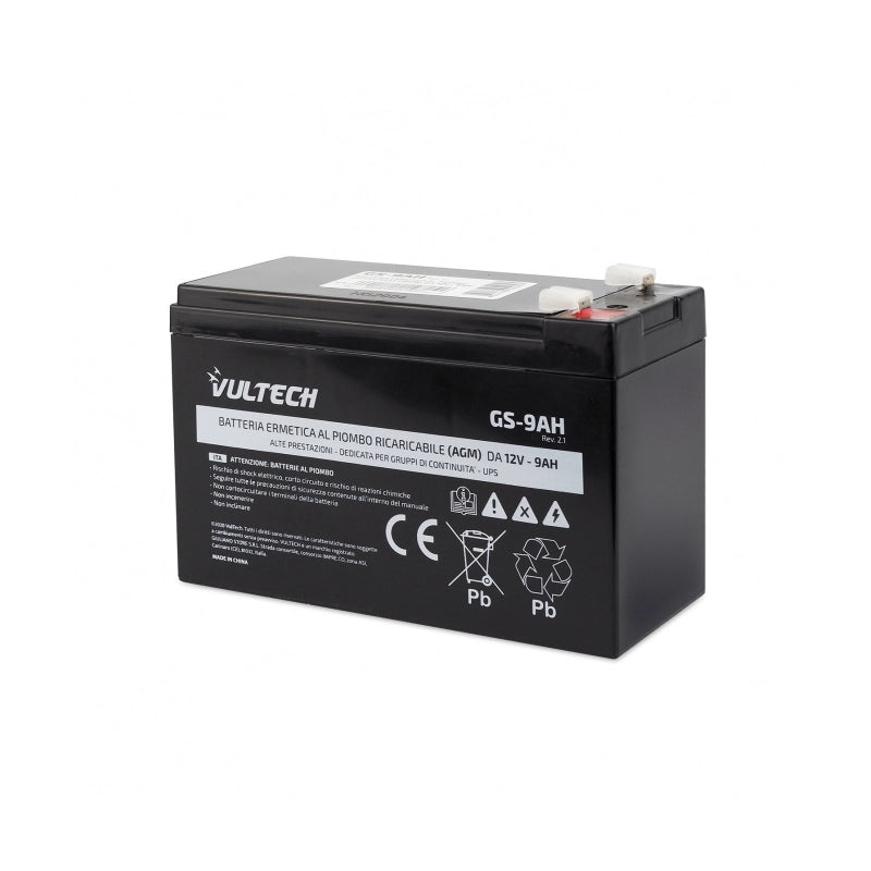 VULTECH GS-9AH REV. 2.3 - BATTERIA ERMETICA AL PIOMBO PER UPS DA 9A