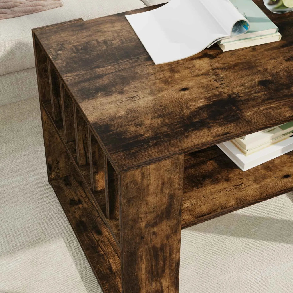 Tavolino da salotto | Tavolino da caff¨¨ | Tavolino da Soggiorno Rovere fum¨¦ 66 x 49,5 x 45 cm
