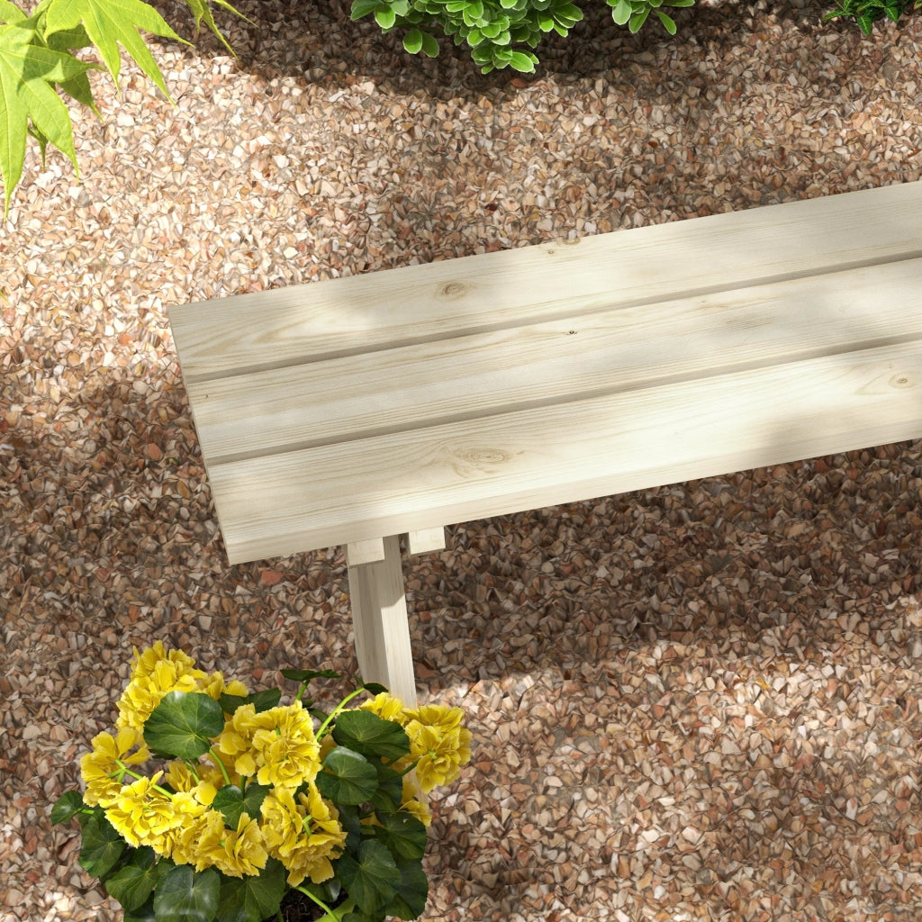Panchina in Legno 2 Posti ¨C zephmum ¨C Naturale 130x38x45 cm