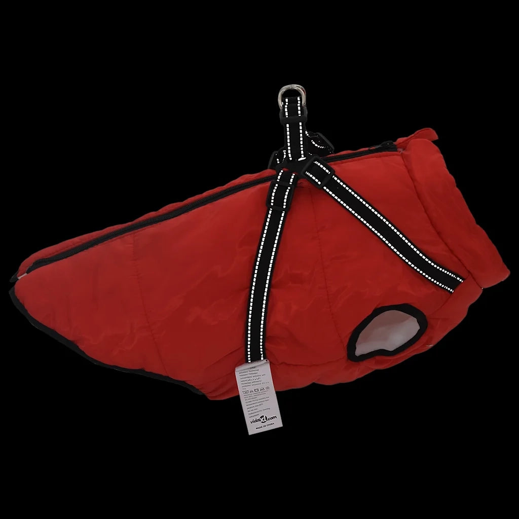 Cappotto Cani Imbracatura Impermeabile Riflettente Rosso L68 CFW6117477