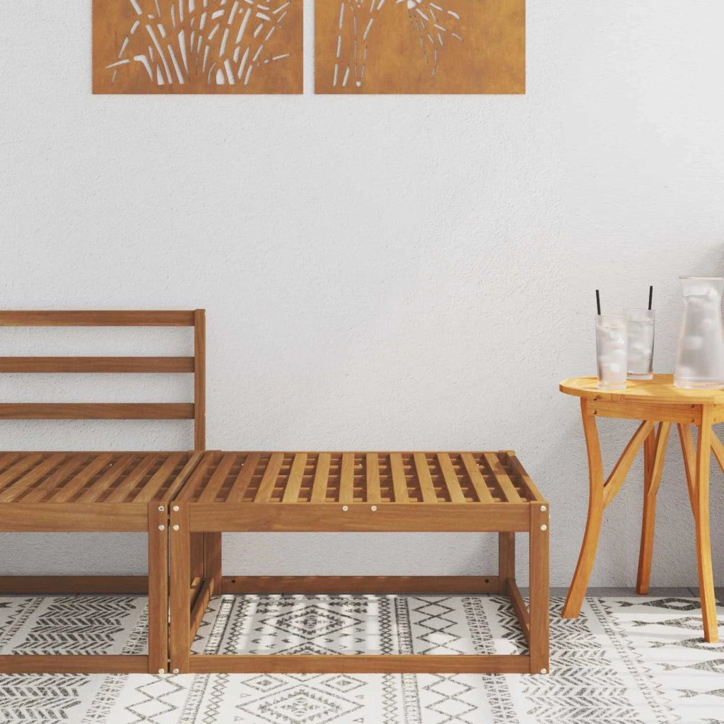 Sedia da giardino-Poggiapiedi da Esterno Naturale 79 x 79 x 37 cm 151277