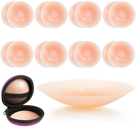 Tepelafdekkingi Reutilizzabili 8 pezzi - Ipersensibilità Minima - Silicone - Autoadesivi - Impermeabili - Ultra Sottili 6,5 cm - Coperture di Nipple