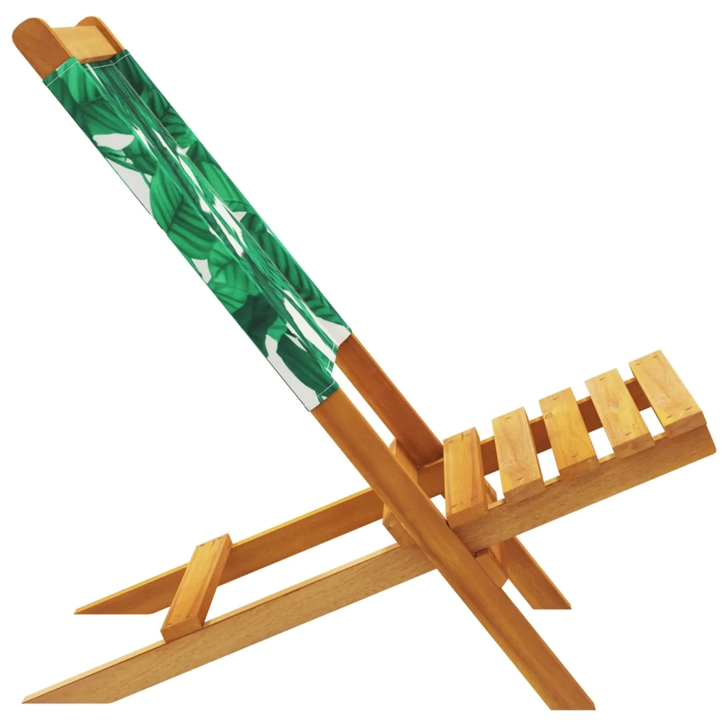 Sedie da Giardino Pieghevoli 8pz Verde Tessuto e Legno Massello 3214651