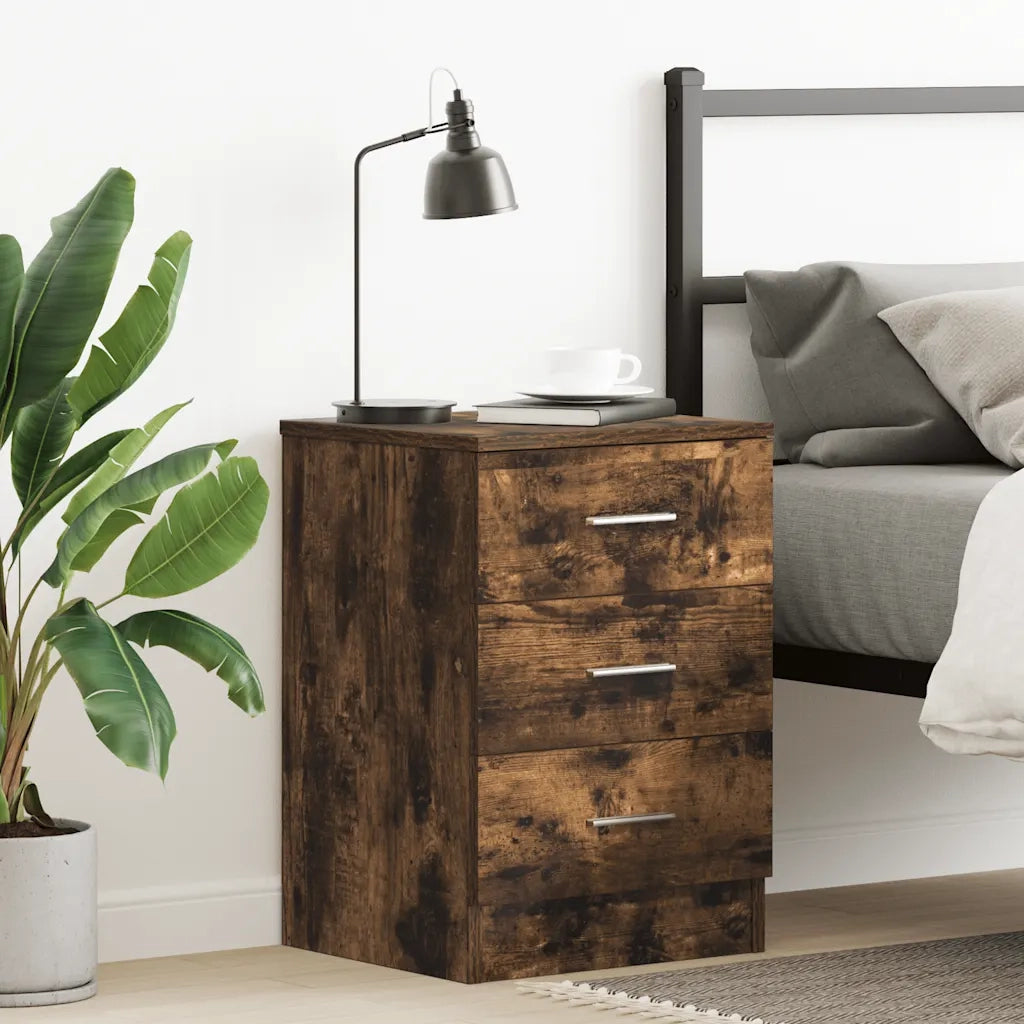 Comodino Rovere Fumo 38x35x56 cm in Legno Multistrato cod mxl 30244