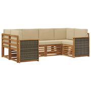 Set di divani da esterno con cuscino 5 pcs Naturale 3384769
