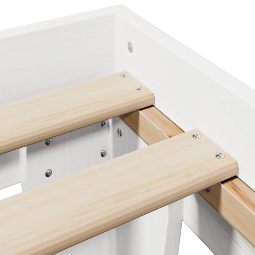Giroletto senza Materasso Bianco 200x200 cm Legno Massello Pino