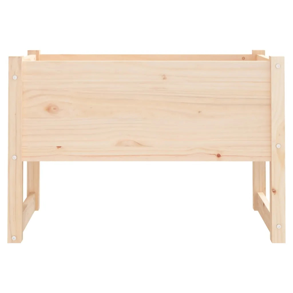 Fioriera rettangolare decorativa per giardino o balcone 78 x 40 x 52 cm realizzata in legno massello naturale 02_0048473