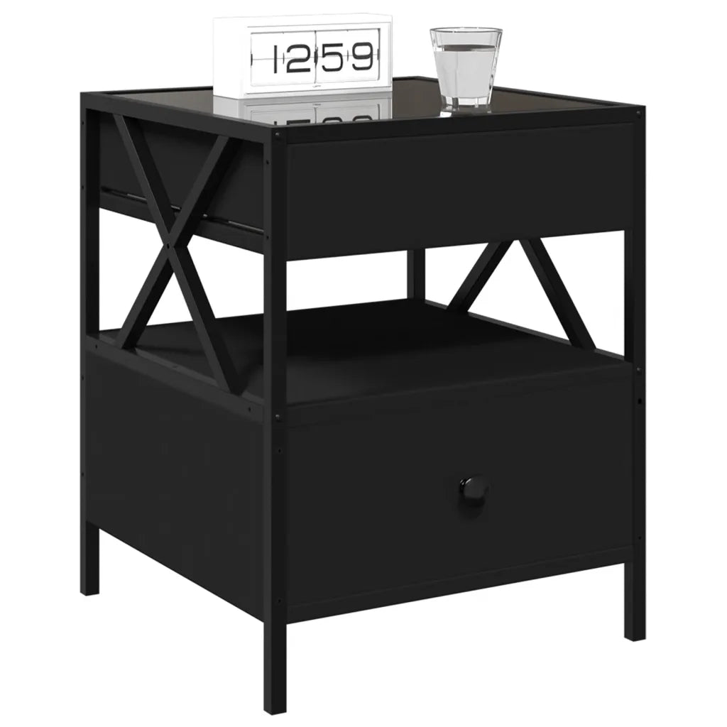 Tavolino da Salotto con LED Nero 40x40x30 cm 3284101