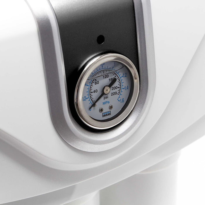 Naturewater Impianto osmosi inversa, filtrazione a 5 stadi 180 litri/g con pompa alloggiamento antipolvere e manometro