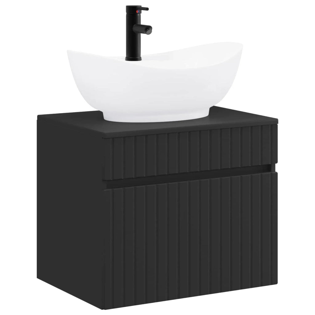 Set di mobili per il bagno Nero Legno ingegnerizzato 3404311