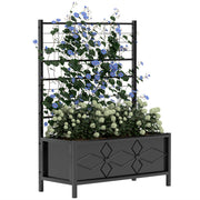 Letto per Orto Rialzato con Traliccio in Acciaio ¨C Zephmum ¨C Nero 90x40x120 cm