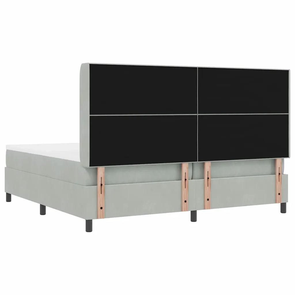 Letto a molle con materasso Grigio chiaro 200 x 200 cm Velluto 3343886