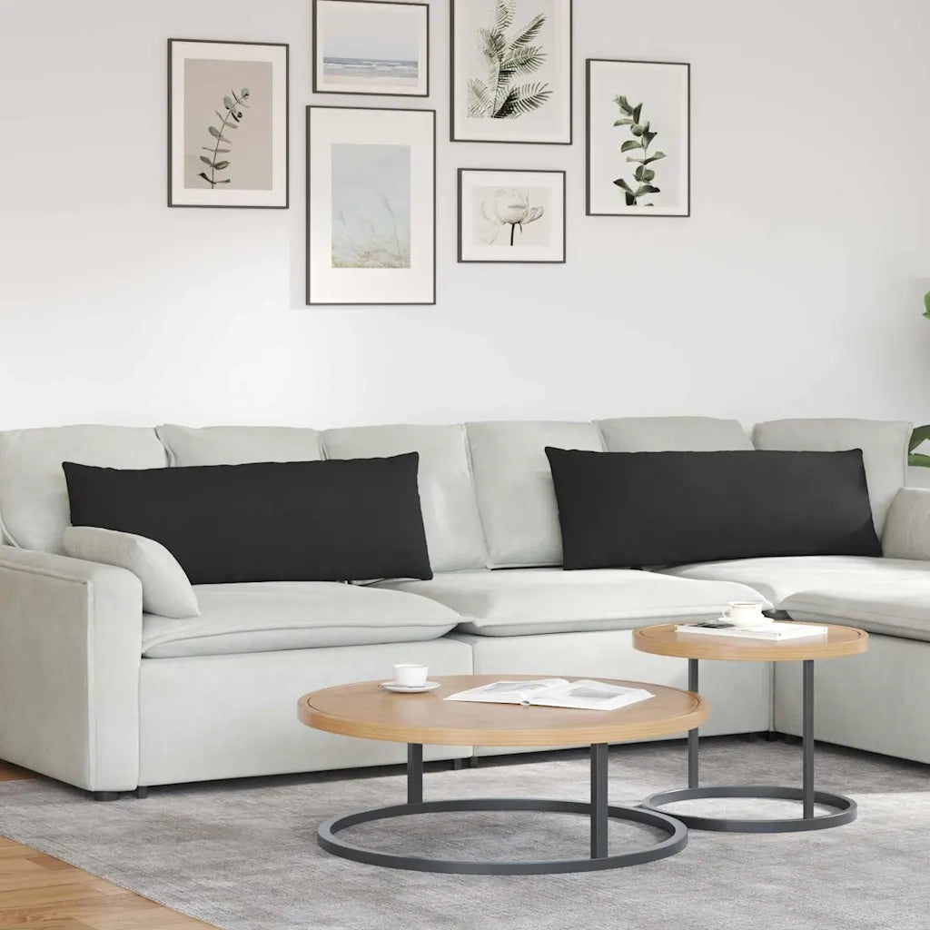 Cuscini da Divano 2 pz | Cuscini per sedie Nero 120 x 40 cm Tessuto