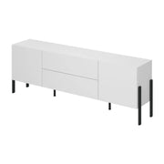 Mobile TV SALMA – 2 porte & 2 cassetti Push-to-Open – Bianco super opaco & nero opaco