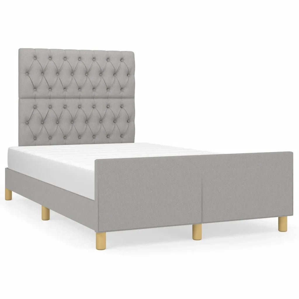 Giroletto senza Materasso Grigio Chiaro 120x190 cm in Tessuto