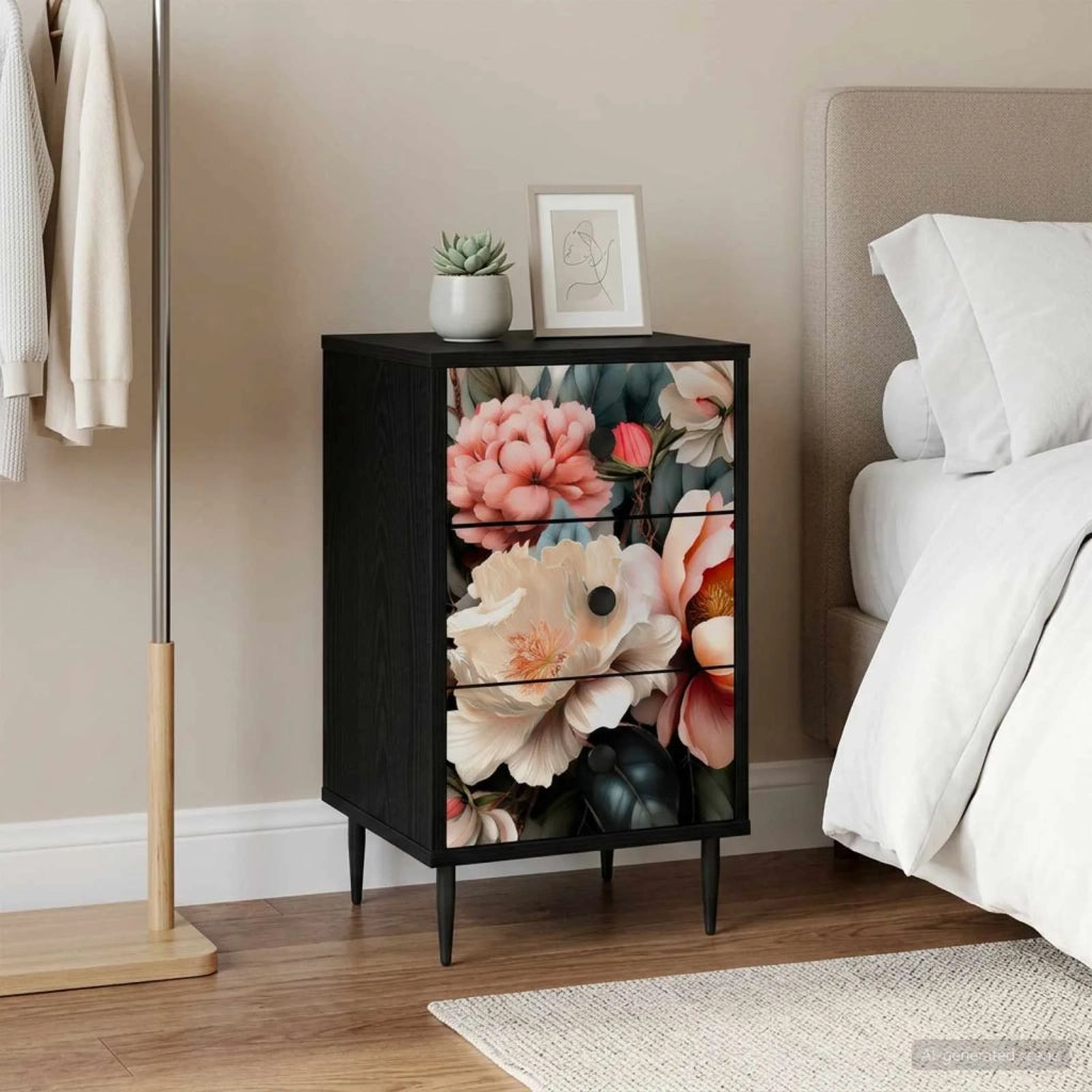 Armadio da Notte BORNE 2 pz Rovere Nero 36 x 33 x 61 cm 8007324