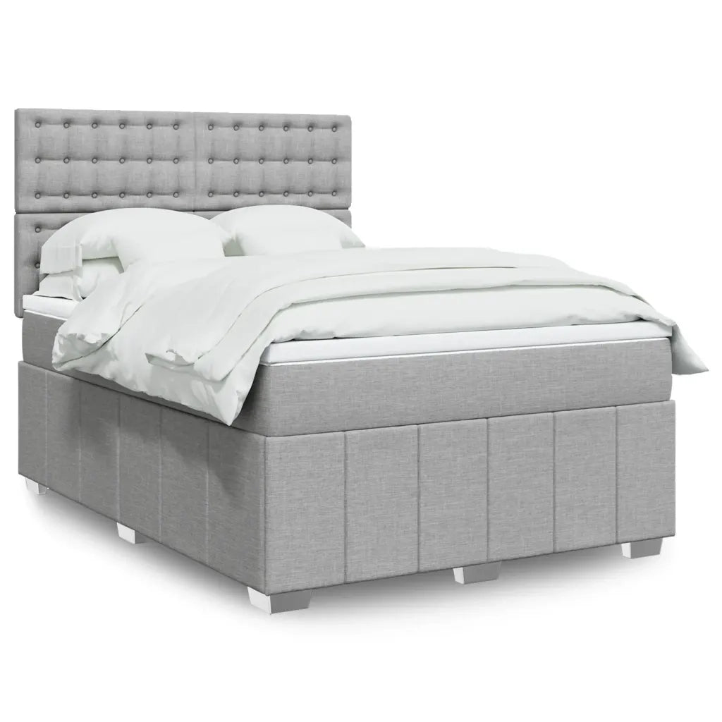 Giroletto a Molle con Materasso Grigio Chiaro 160x200cm Tessuto 3291733