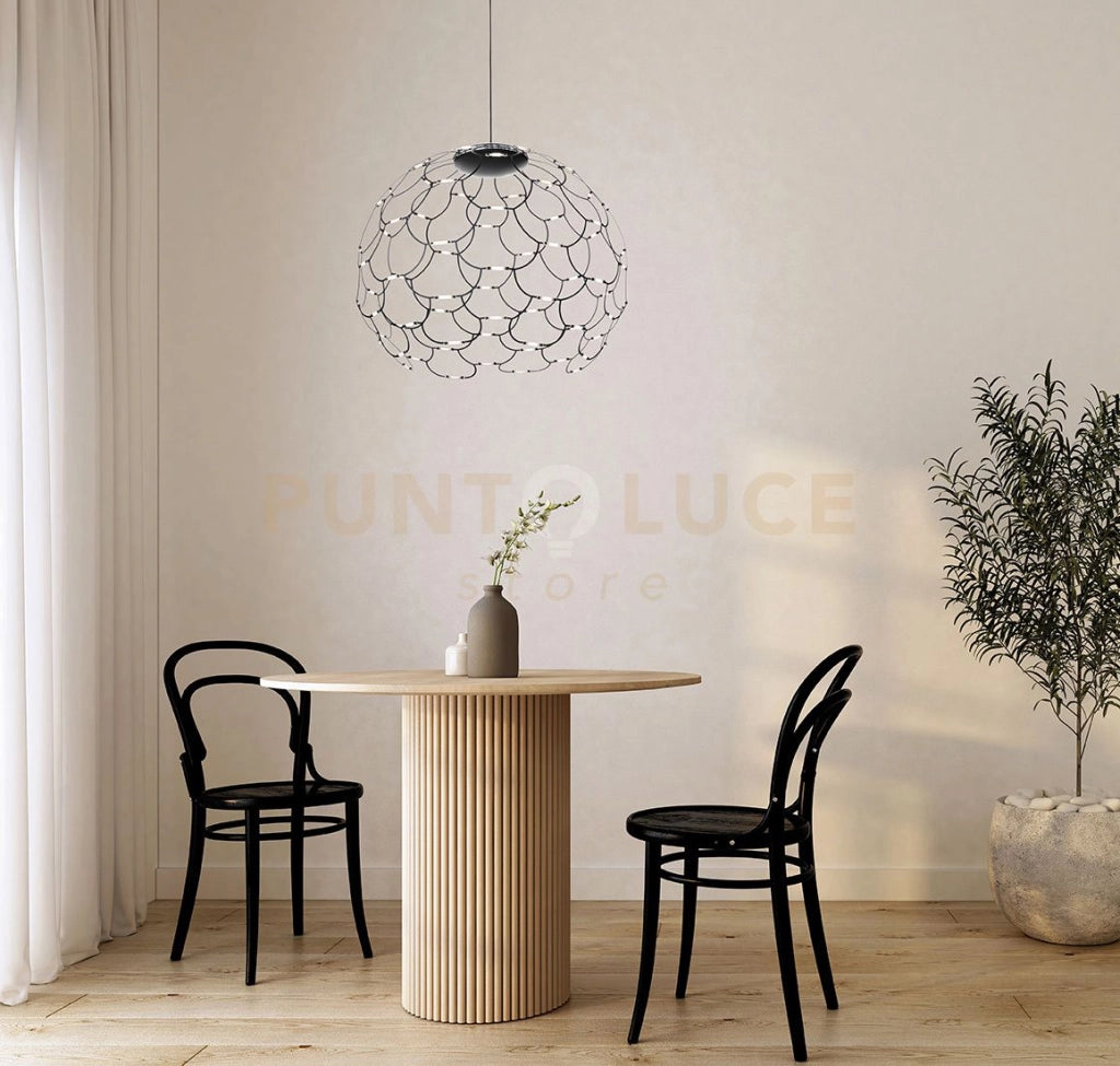 LAMOI LAMPADARIO A SOSPENSIONE MEDIA NERA D.60CM 2700K 8035LM 72W DIMMERABILE TRIAC