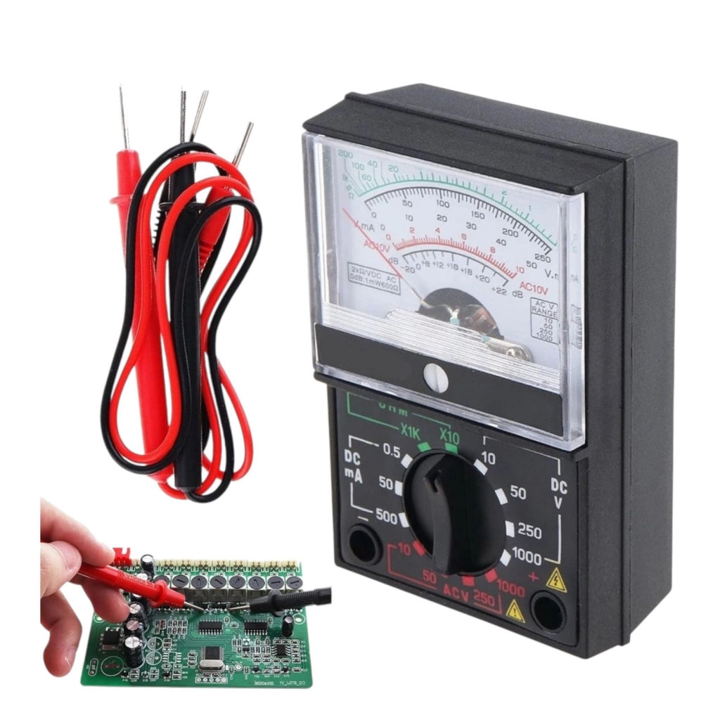 Multimetro Analogico Tester Puntali Misuratore Tensione Amperometro Ohmmetro VH