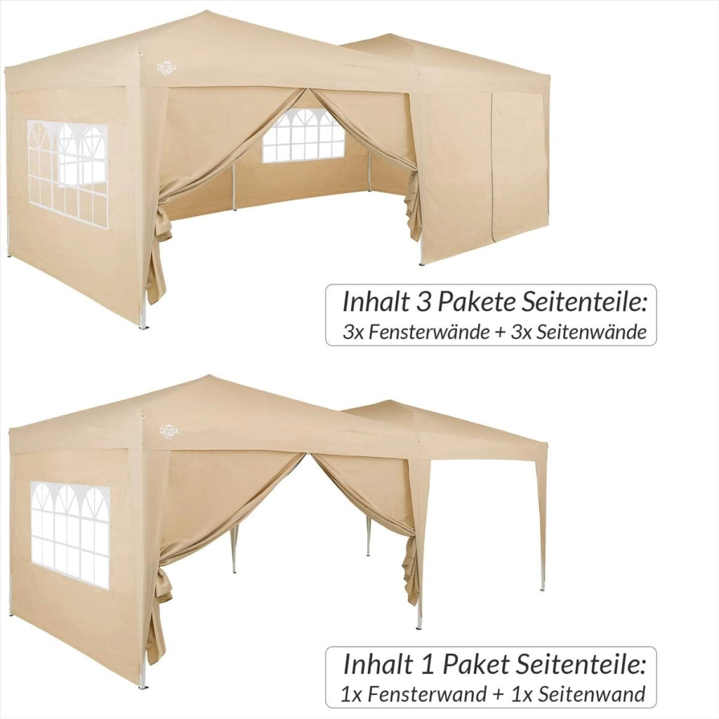 2x Pareti Laterali per Gazebo 3x2m per Parete Idrorepellente con Finestra laterale Cerniera Cinghie di Fissaggio