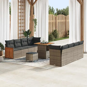 Set Divano da Giardino con cuscino 11 pcs Grigio polyrattan 3365228