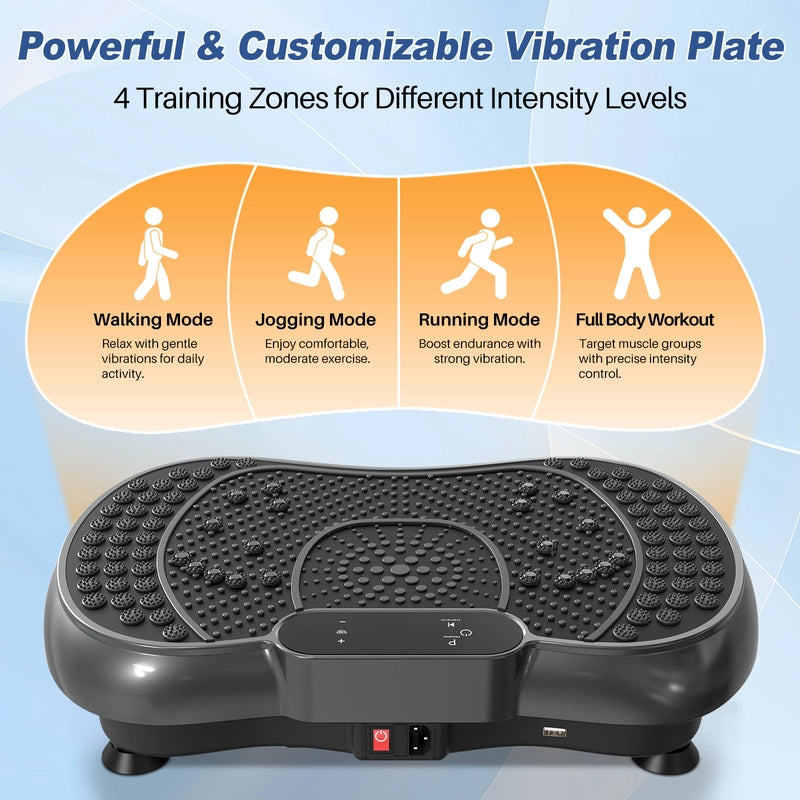 Pedana Vibrante con Bluetooth e Bande Elastiche - 1-99 Velocit¨¤ - RATTANTREE - Modellamento Gambe/Glutei, Massaggio Casa