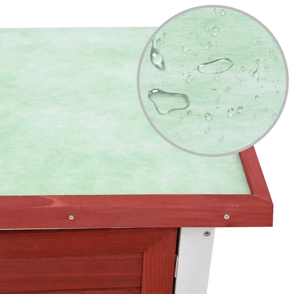 Conigliera per Esterni con 1 Porta Rosso in Legno cod mxl 54292