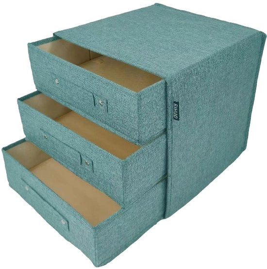 Cassa per la conservazione dei tessuti con coperchio, ripiegabile distributore di cassetti, distributore di cassetti per abbigliamento, cassettiera per intimo, contenitore per calze, reggiseni, cravatte (3 * 3)