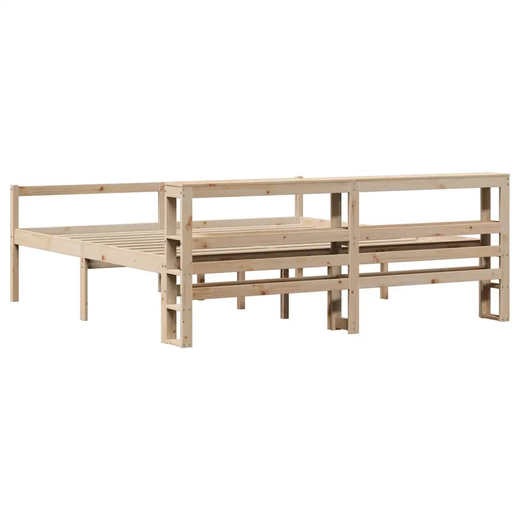 Letto per Anziani con Testiera 200x200 cm Legno Massello Pino