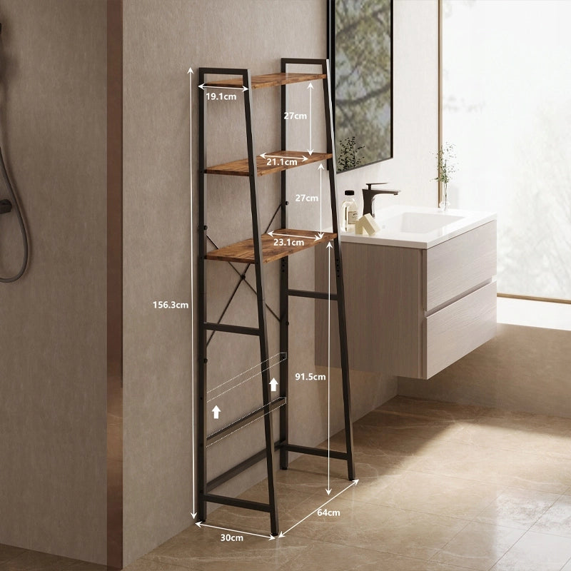 Mobile da bagno sopra il WC, lavatrice, scaffale, ripiano, stile rustico, marrone, loft, 64 cm