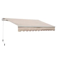 Tenda da Sole per Esterno a Bracci Avvolgibile con Apertura a Manovella, 295x200 cm, Beige
