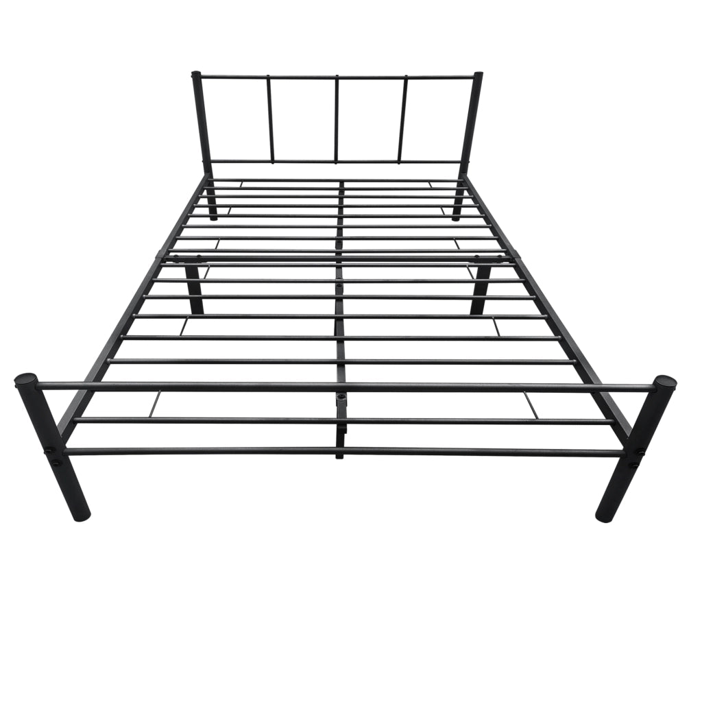 Letto Matrimoniale Laos 160x200 cm con Testiera e Pediera - Acciaio Nero [en.casa]