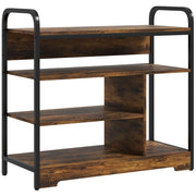 Scarpiere 4 Ripiani Aperto ¨C Zephmum ¨C Marrone/Nero 70x30x65 cm