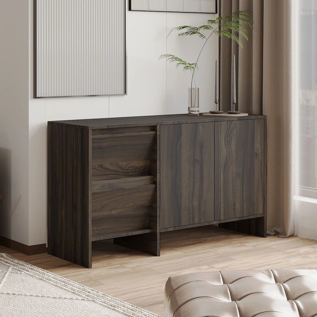Credenza in legno "Laris 130" - 130 x 44 x 82 cm - Marrone