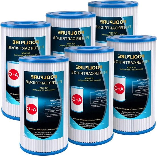 Filtro di sostituzione per piscine Easy Set - 29000E/59900E - filtro per piscine Easy Set - onde estive - onde di estate - piscine sopraelevate - 6 pezzi
