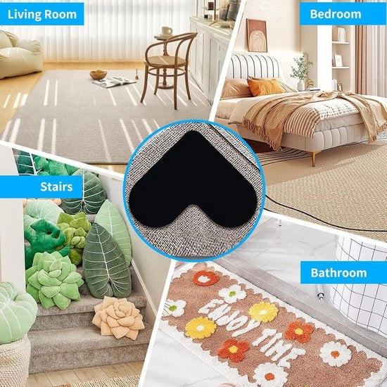 Tapijtgrijper antislip per doppia faccia - pannelli di assorbimento per tappeti lavabili - attacco angolare per pavimenti in legno di durata - piastrelle - contenuto HTML per pavimento antislip.