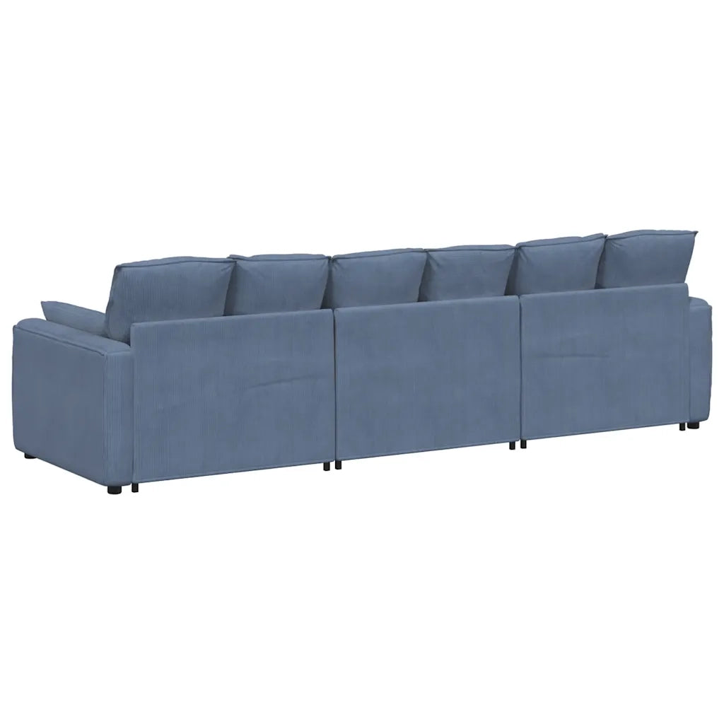 vidaXL Divano Modulare con Cuscini Blu