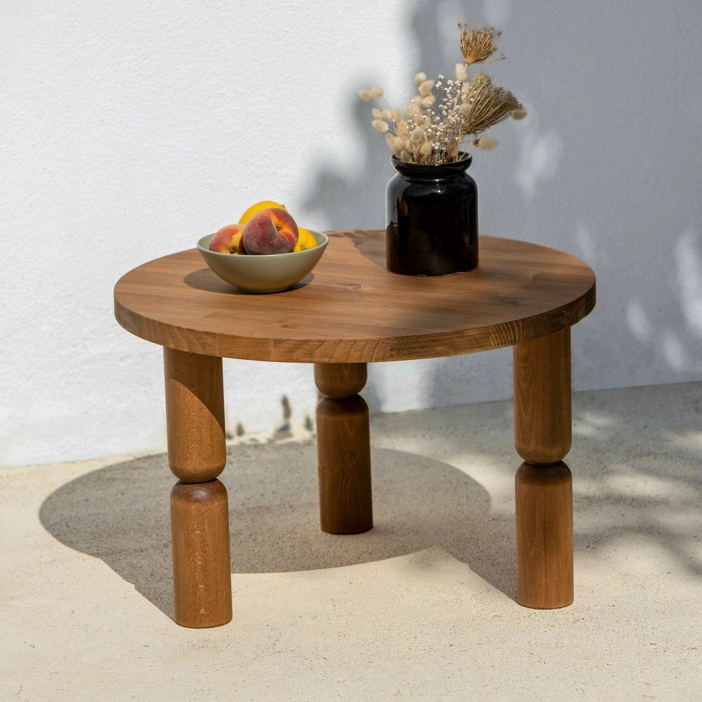 Tavolino da salotto Victorine, Tavolo basso da caffè, Portariviste per divano, Ripiano da soggiorno, 60x60h40 cm, Quercia