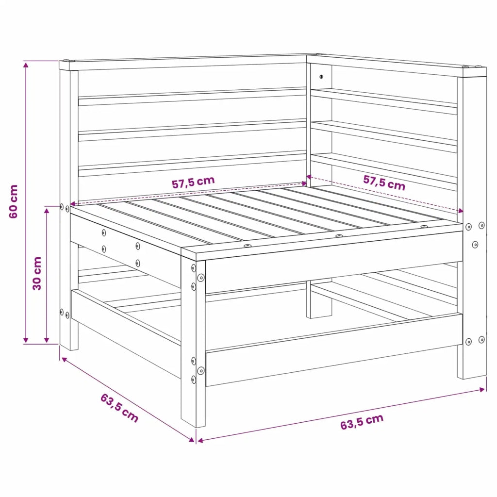 Divano Angolare da Giardino in Legno Massello di Douglas 825609