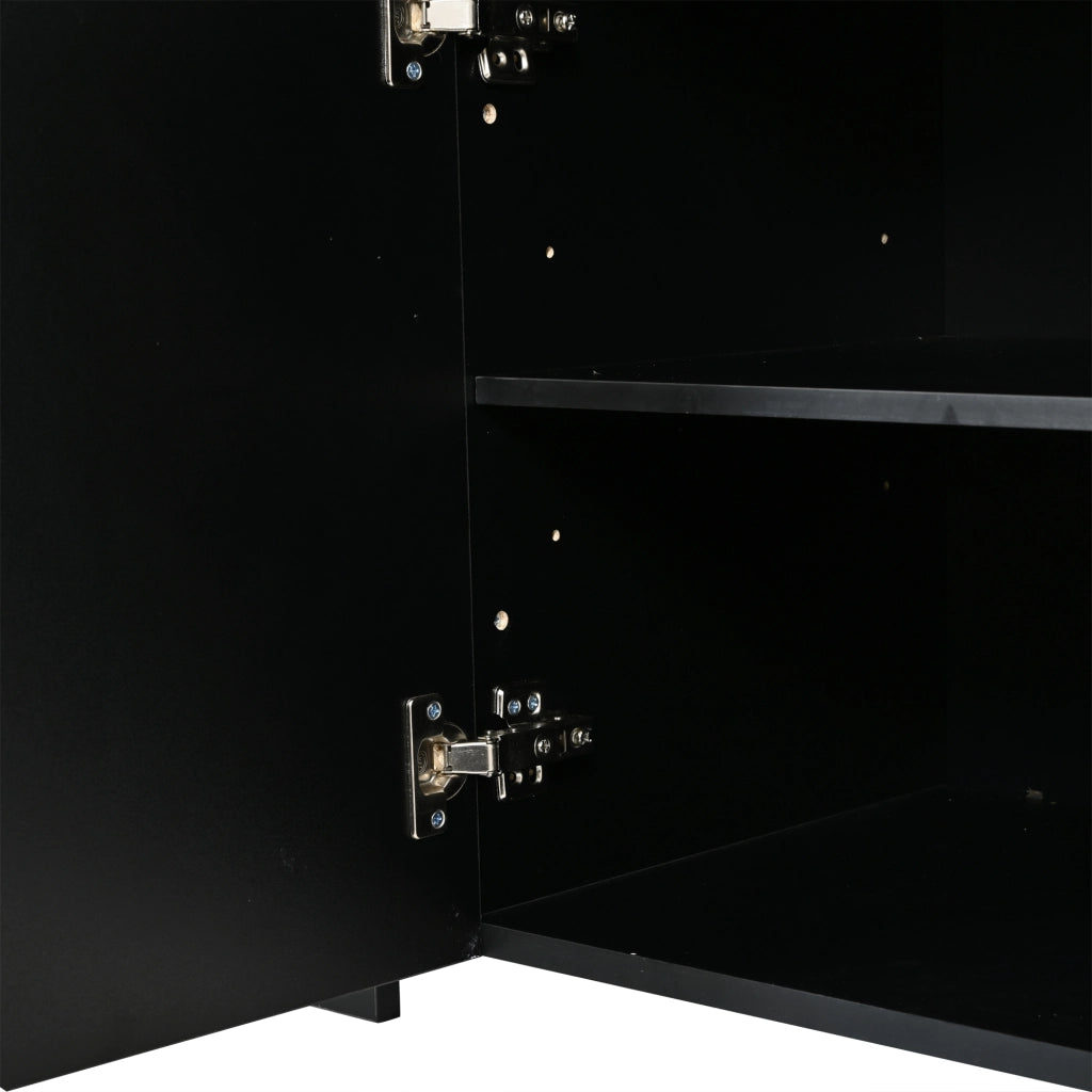 Sideboard 140x40x65 cm con illuminazione LED regolabile MDF nero