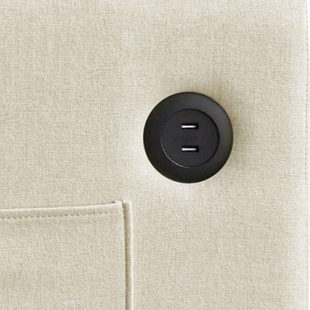 Divano letto 3 in 1 a 2 posti con schienale regolabile, USB, tasche laterali e 2 cuscini, beige