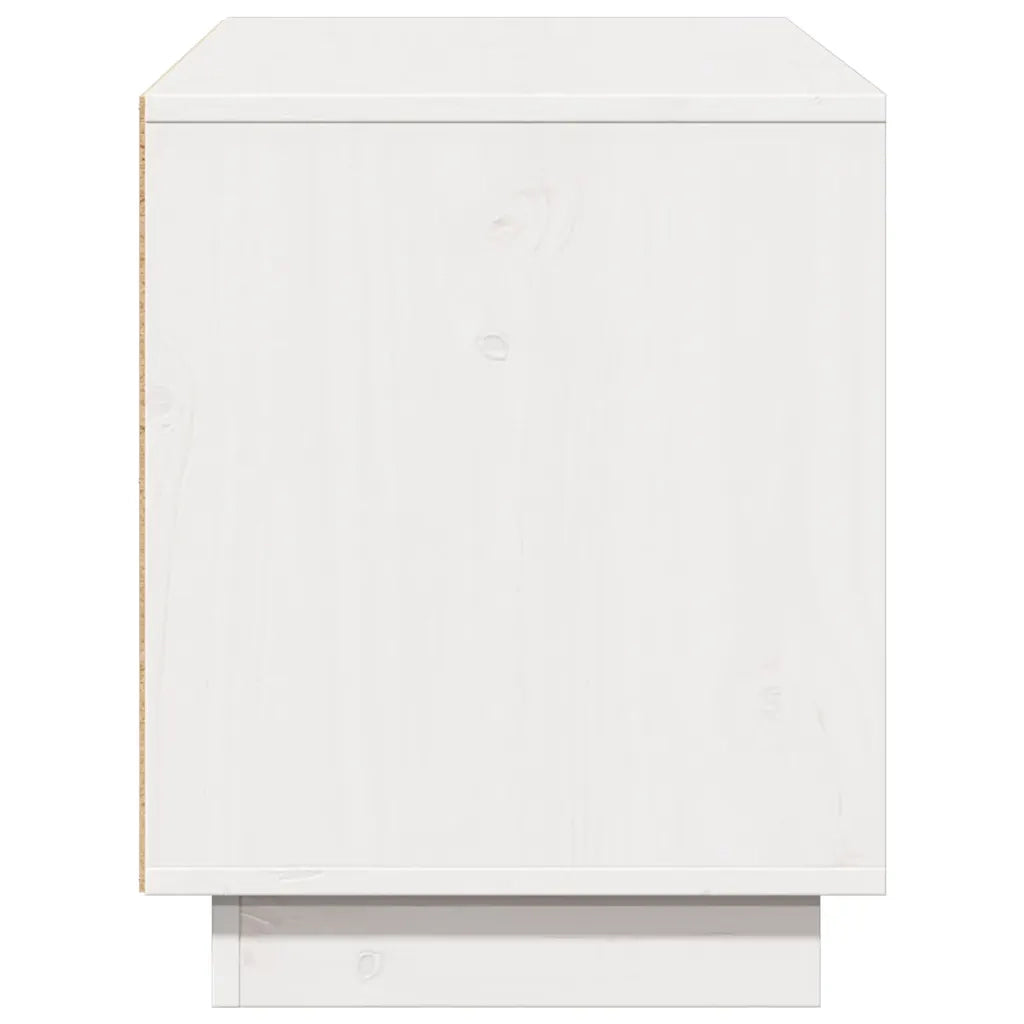 Mobile TV | Armadietto TV | Mobile Porta TV Bianco 110,5x35x44 cm in Legno Massello di Pino