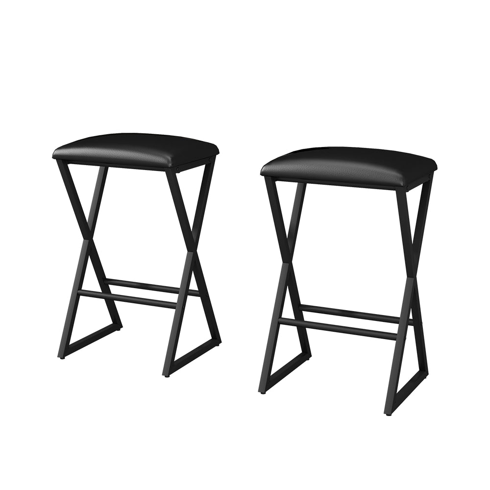 Vicco Set di 2 sgabelli da bar Nero 30 x 40 cm 2 parti