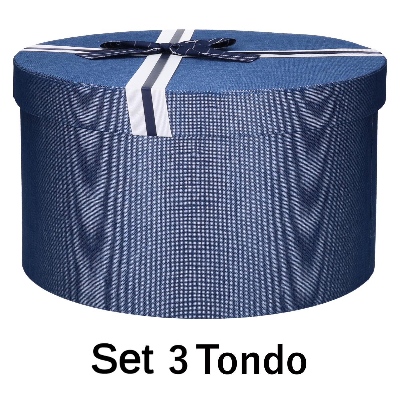 Set 3 Scatole in cartone rotonde